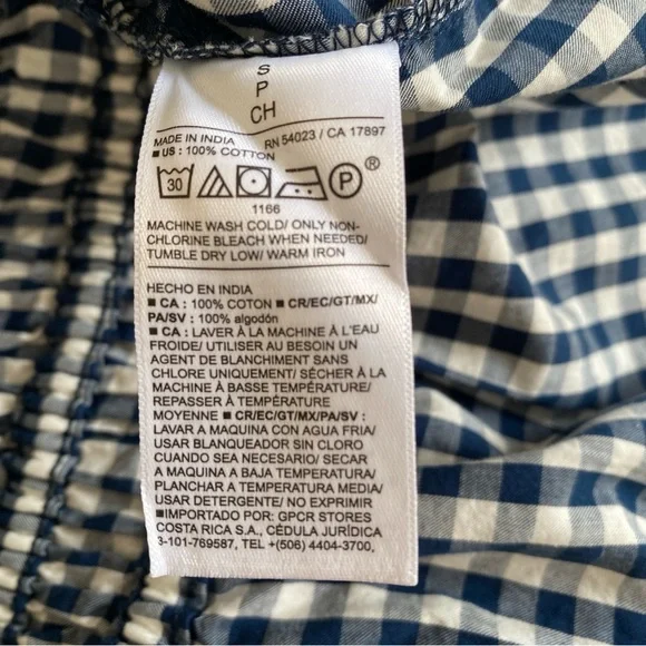 Old Navy black and white Checkered Blouse - Picture 8 of 9